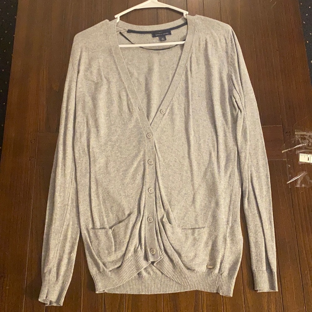 Grey cardigan like new size sm Tommy Hilfiger